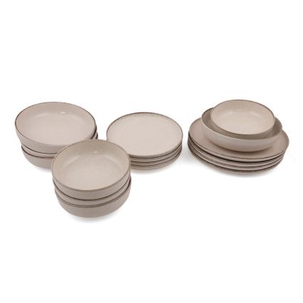 16-teiliges Geschirrset beige/Porzellan