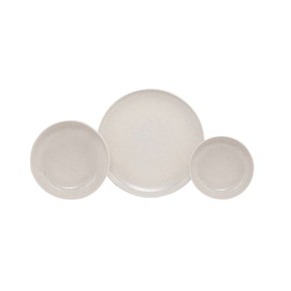 18-teiliges Geschirrset, beige/Porzellan