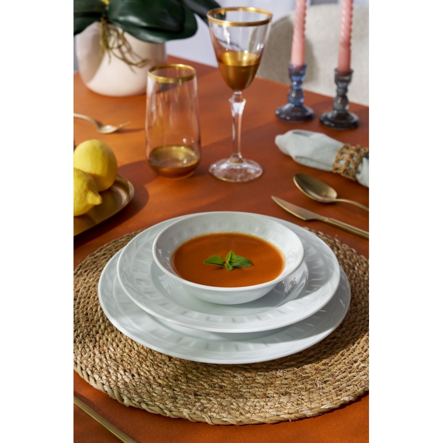 18-teiliges Geschirrset, weiß/Porzellan