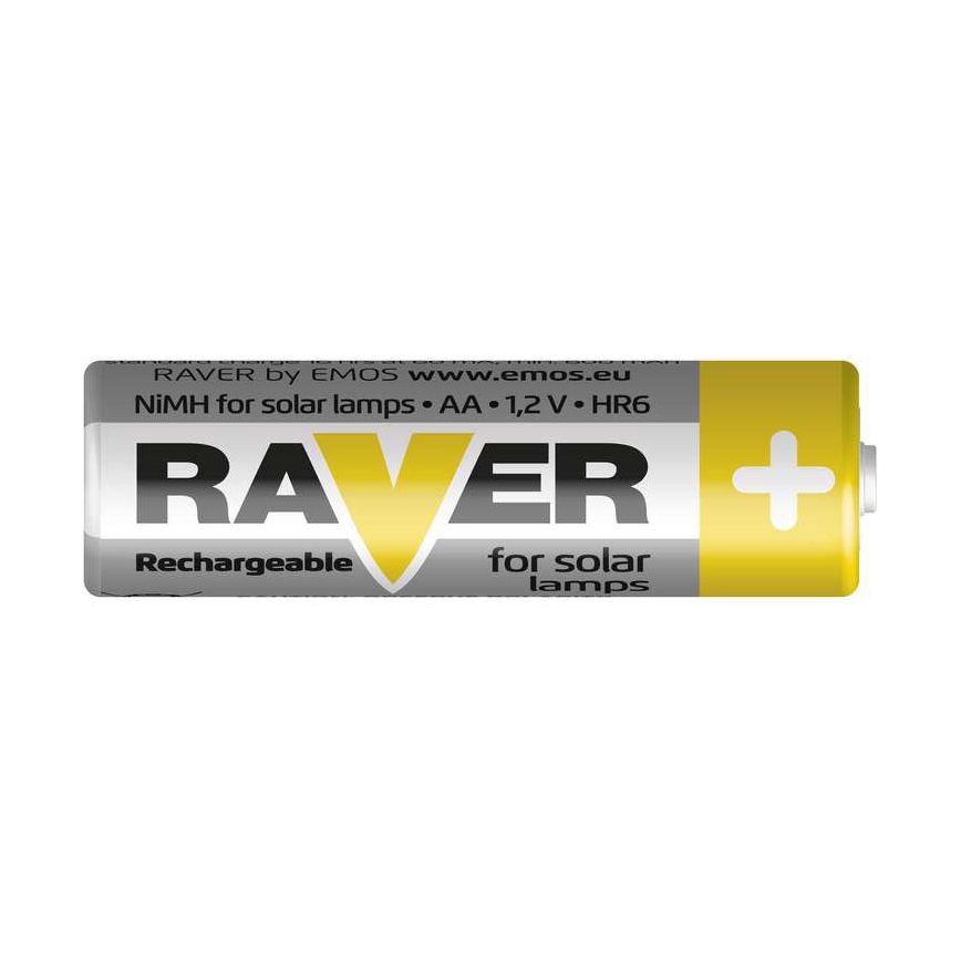 2 Stk. wiederbeladbare Batterien AA RAVER NiMH/1,2V/600 mAh