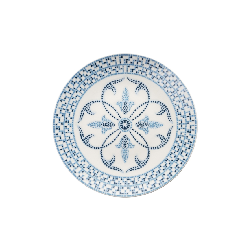 24-teiliges Geschirrset blau/Porzellan