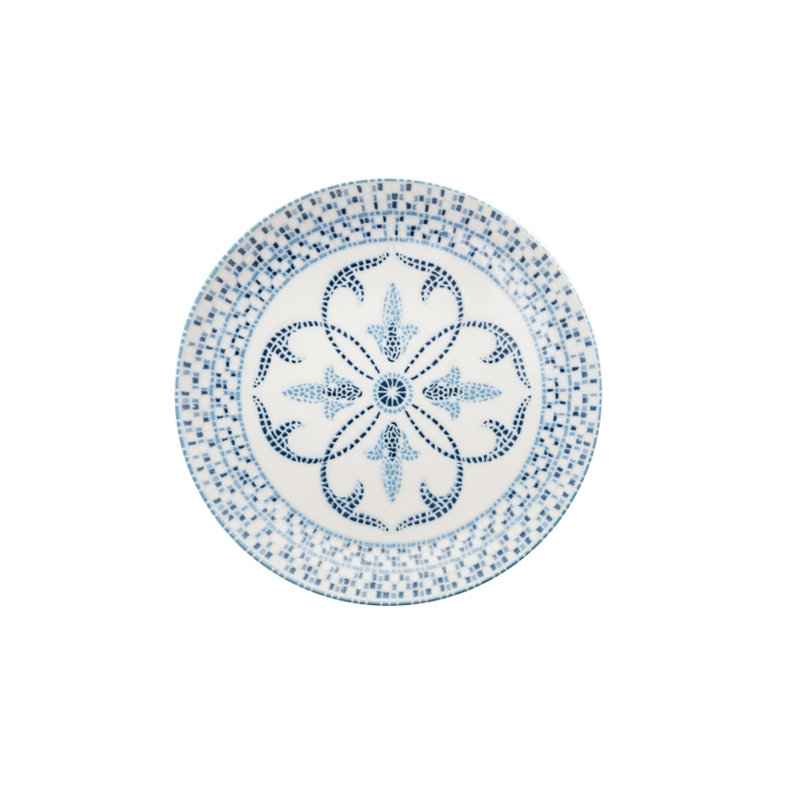 24-teiliges Geschirrset blau/Porzellan