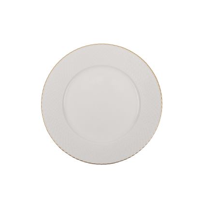 24-teiliges Geschirrset, weiß/gold, Porzellan
