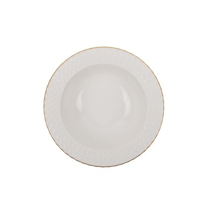 24-teiliges Geschirrset, weiß/gold, Porzellan