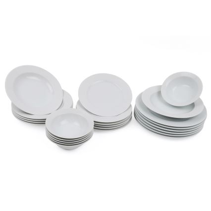24-teiliges Geschirrset weiß/Porzellan