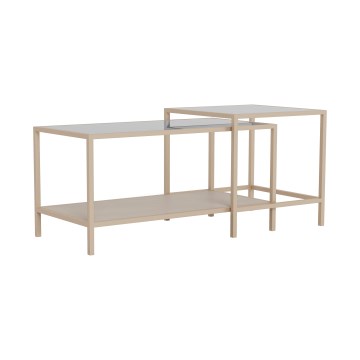 2er-Set Couchtisch SARON 90x50 cm grau/transparent