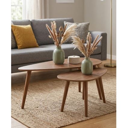2er-Set Couchtisch SOLE 60/80x30/40 cm Nussbaum
