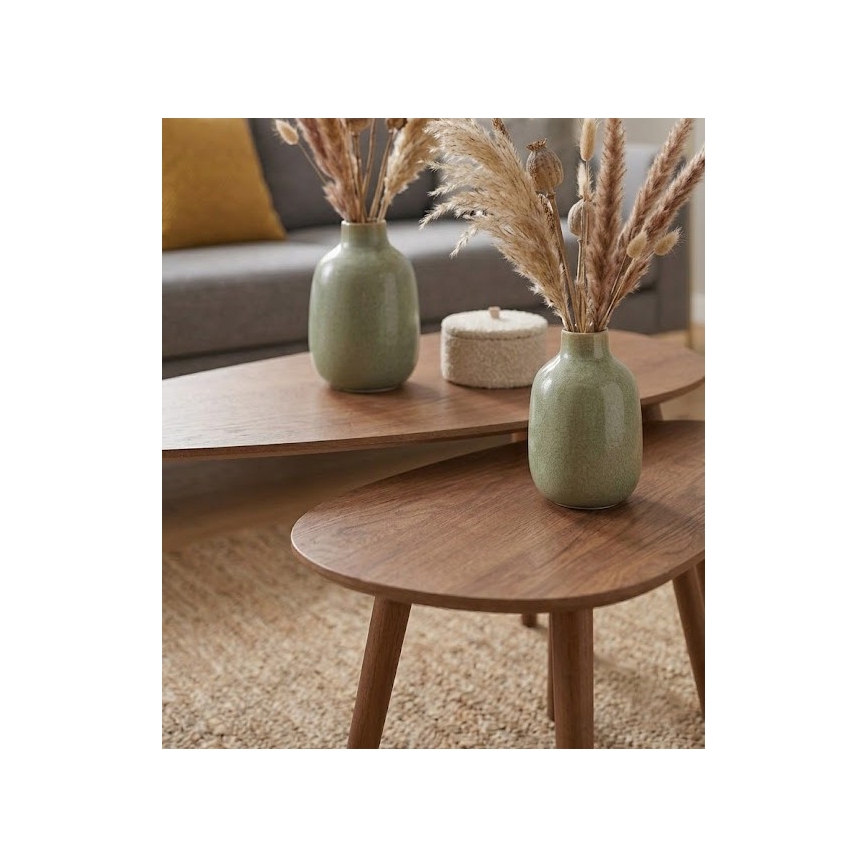 2er-Set Couchtisch SOLE 60/80x30/40 cm Nussbaum