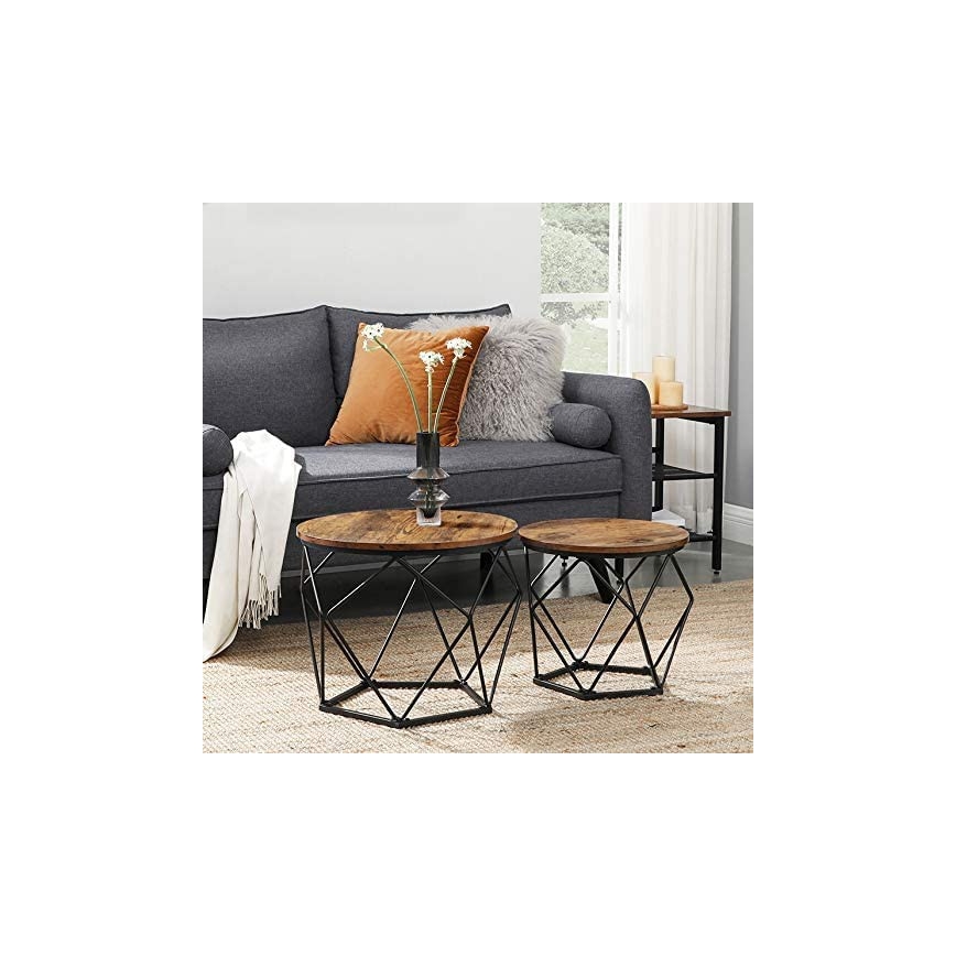 2er-Set Couchtische TALIA, Braun/Schwarz