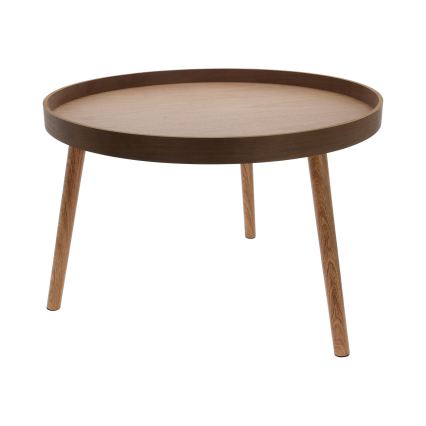 2er-Set Couchtische VERDE Ø 60/38 cm, Nussbaum