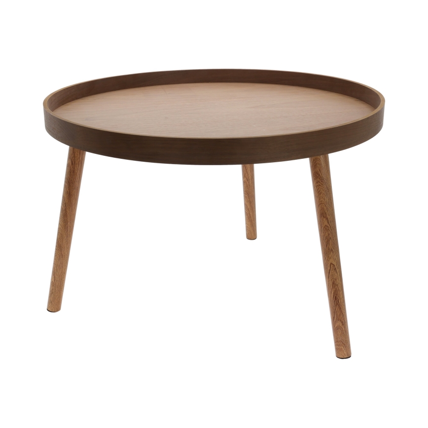 2er-Set Couchtische VERDE Ø 60/38 cm, Nussbaum