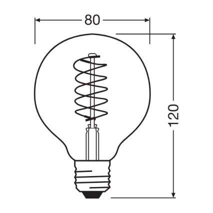 2er-Set dimmbare LED-Lampen VINTAGE FILAMENT E27/4,8W/230V 2200K - Osram