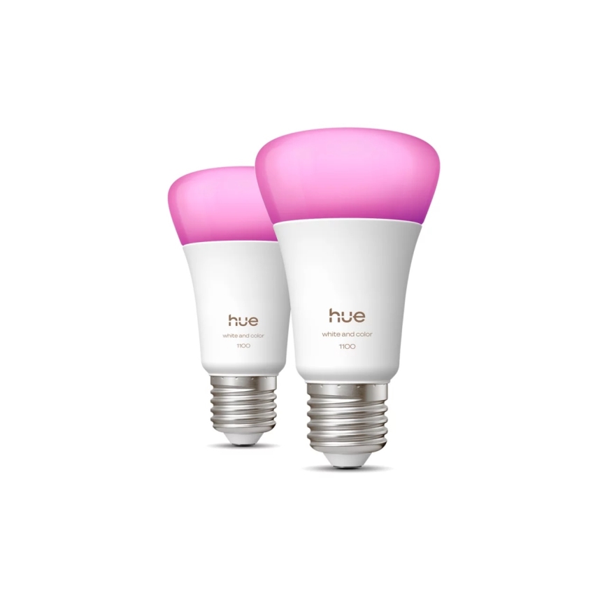 2er-Set dimmbare LED-Lampen Philips Hue WHITE AND COLOR AMBIANCE E27/8,1W/230V 1000-20000K