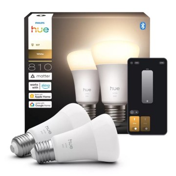 2er-Set dimmbare LED-Leuchtmittel Philips Hue WHITE E27/7W/230V 2700K