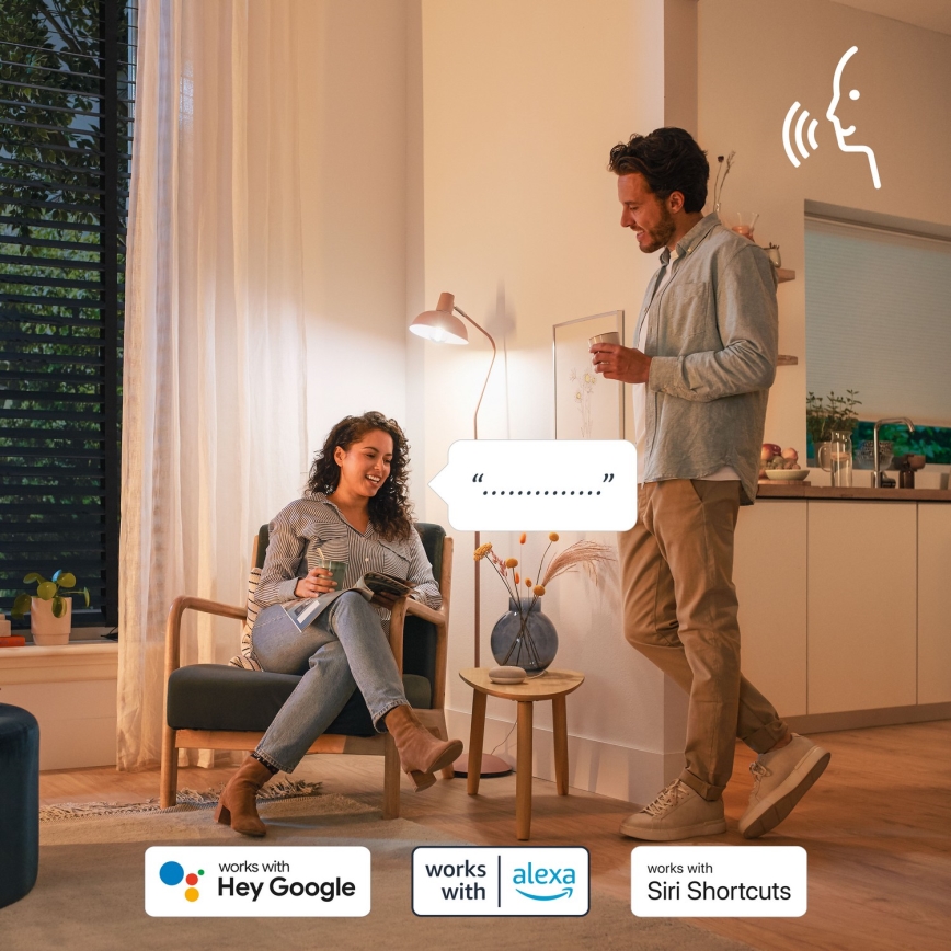 Set 2x Philips SMART LED RGB, dimmbar, C37, E14, 4,9 W, 230 V, 2200–6500 K, CRI 90