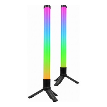 2er-Set dimmbare RGBIC-LED-Tischlampen LED/5W/5V schwarz + Fernbedienung