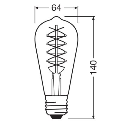 2er-Set dimmbare Vintage-LED-Filamentlampe E27, 7,8 W, 230 V, 1800 K - Osram