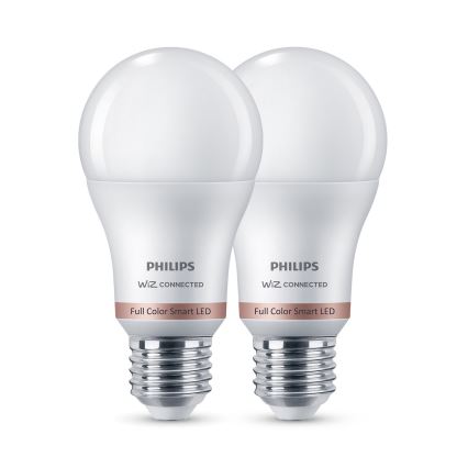 2er-Set dimmbare LED-RGB-Glühbirnen Philips SMART A60 E27/8,5W/230V 2200-6500K + Fernbedienung