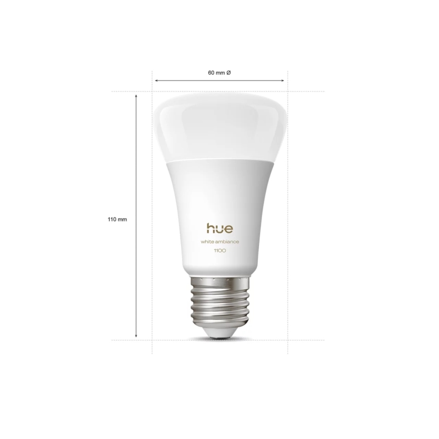 2er-Set dimmbare LED-Leuchtmittel Philips Hue WHITE AMBIANCE E27/8,1W/230V 1000-20000K