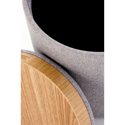 2er-Set Sitzhocker AVIKO, Ø 38/45 cm, grau/beige