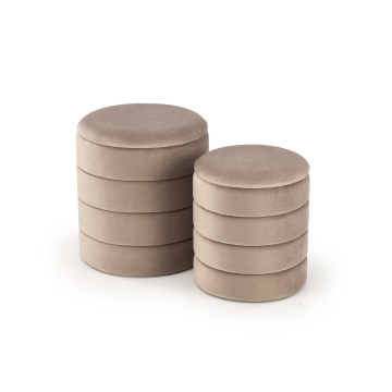 2er-Set Sitzhocker PAX Ø 33/40 cm, taupe