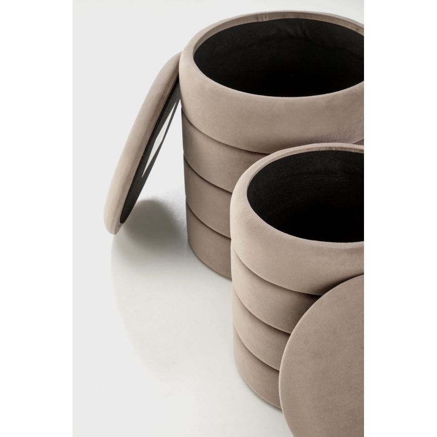 2er-Set Sitzhocker PAX Ø 33/40 cm, taupe