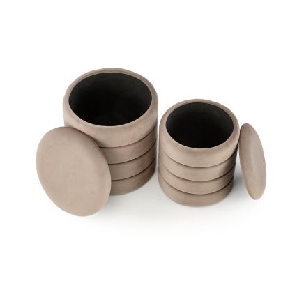 2er-Set Sitzhocker PAX Ø 33/40 cm, taupe