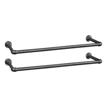 2er-Set Wandgarderobe LINEA für Kleiderbügel, schwarz