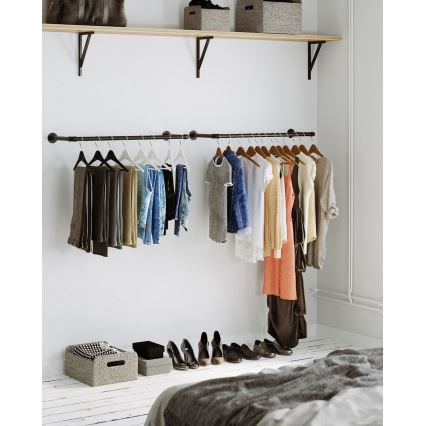 2er-Set Wandgarderobe LINEA für Kleiderbügel, schwarz