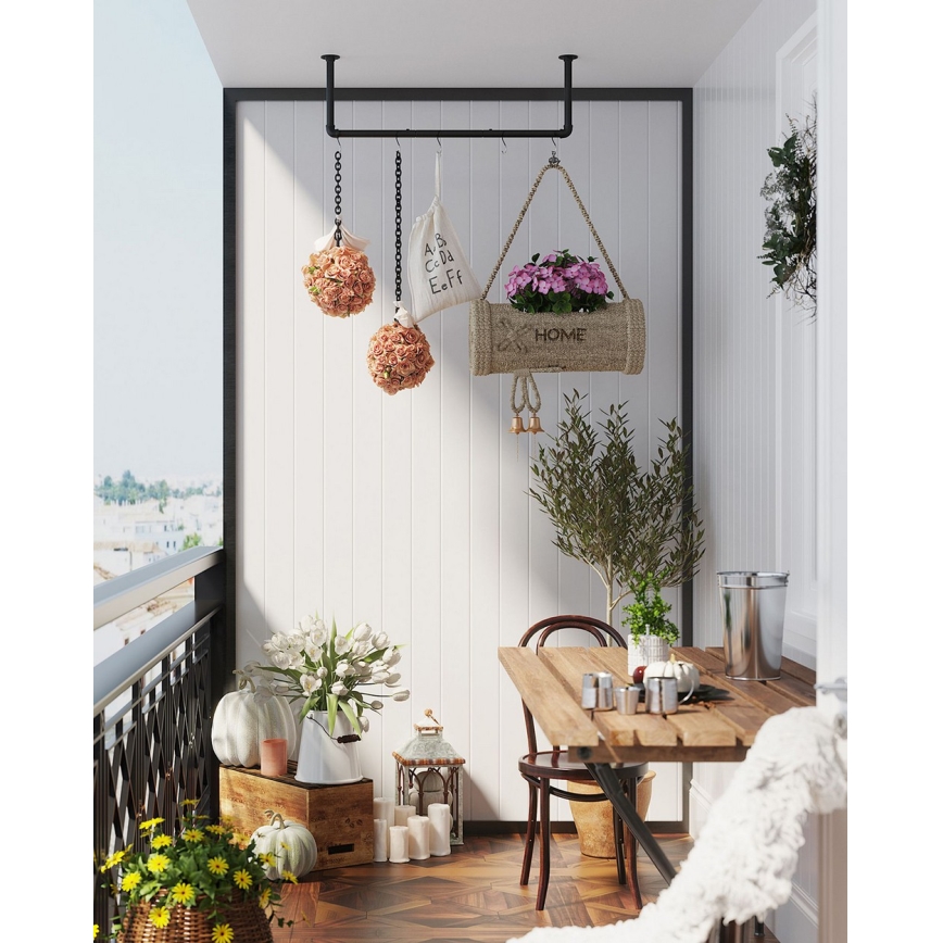 2er-Set Wandgarderobe LINEA für Kleiderbügel, schwarz