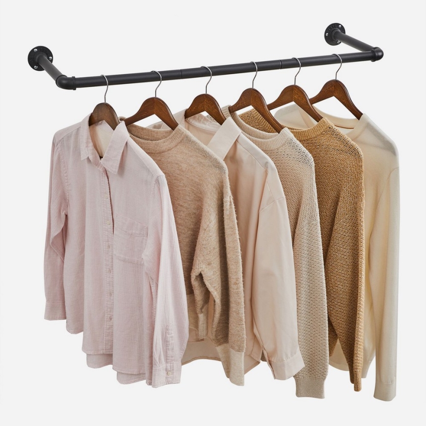 2er-Set Wandgarderobe LINEA für Kleiderbügel, schwarz