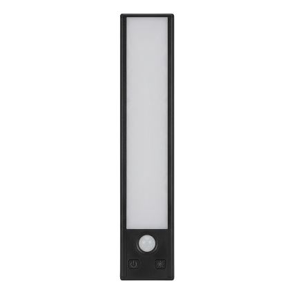 SET 2x wiederaufladbare LED-Möbelbeleuchtung mit Bewegungs- und Dämmerungssensor VIRO LED/1W/3,7V 800 mAh 3000/4000/6500K 20 cm schwarz