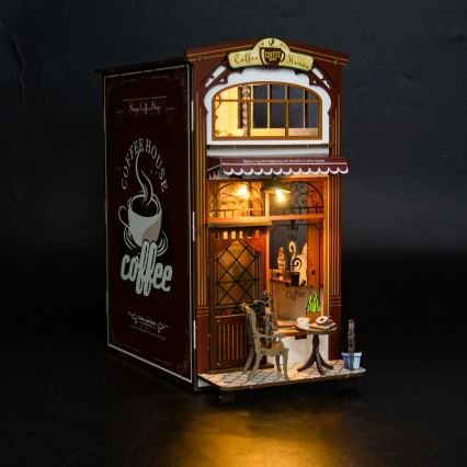 2Kids Toys - 3D Puzzle LED Buchstütze Café 2xAAA
