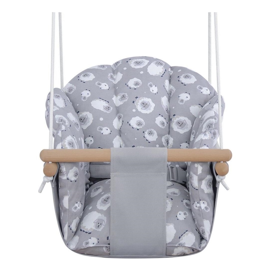 2Kids Toys - Altalena tessile per bambini grigio/faggio