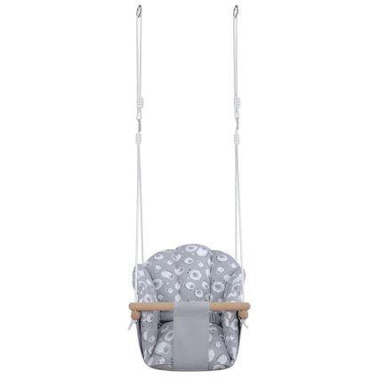 2Kids Toys - Altalena tessile per bambini grigio/faggio