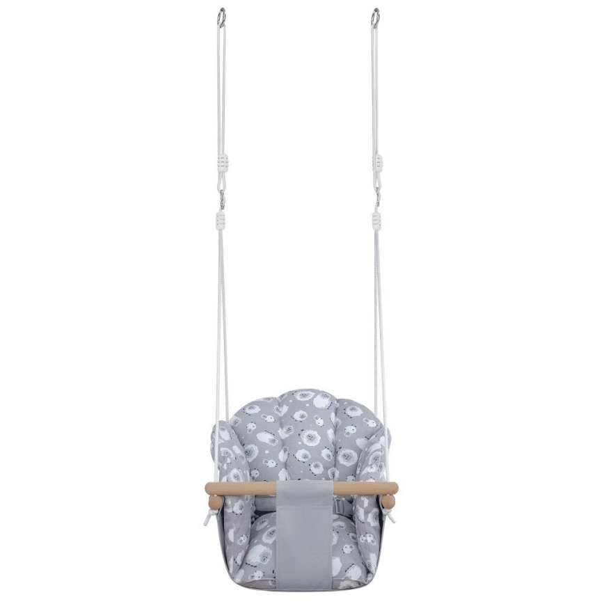 2Kids Toys - Altalena tessile per bambini grigio/faggio