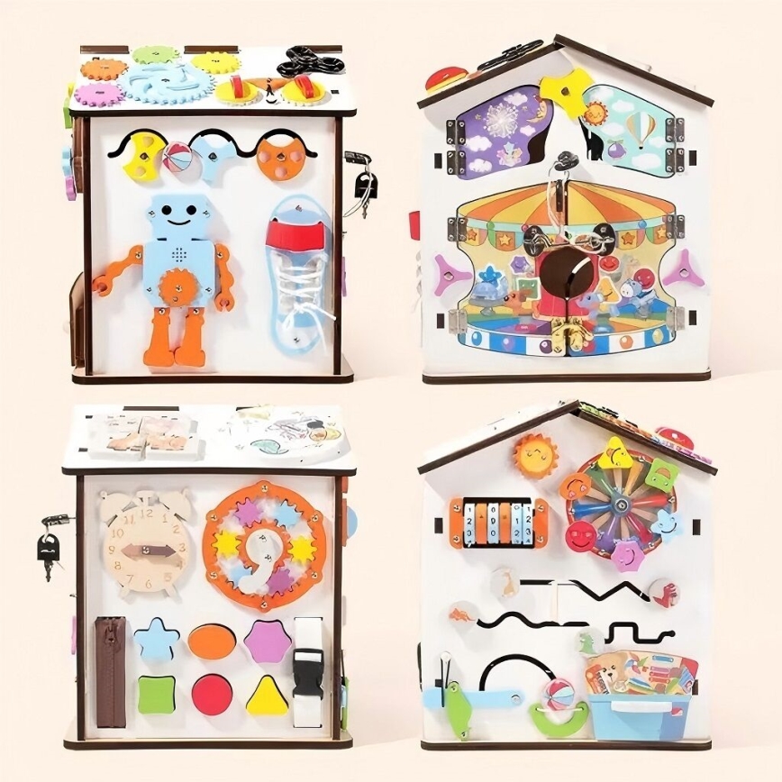 2Kids Toys - Beschäftigungsbrett Häuschen, weiß