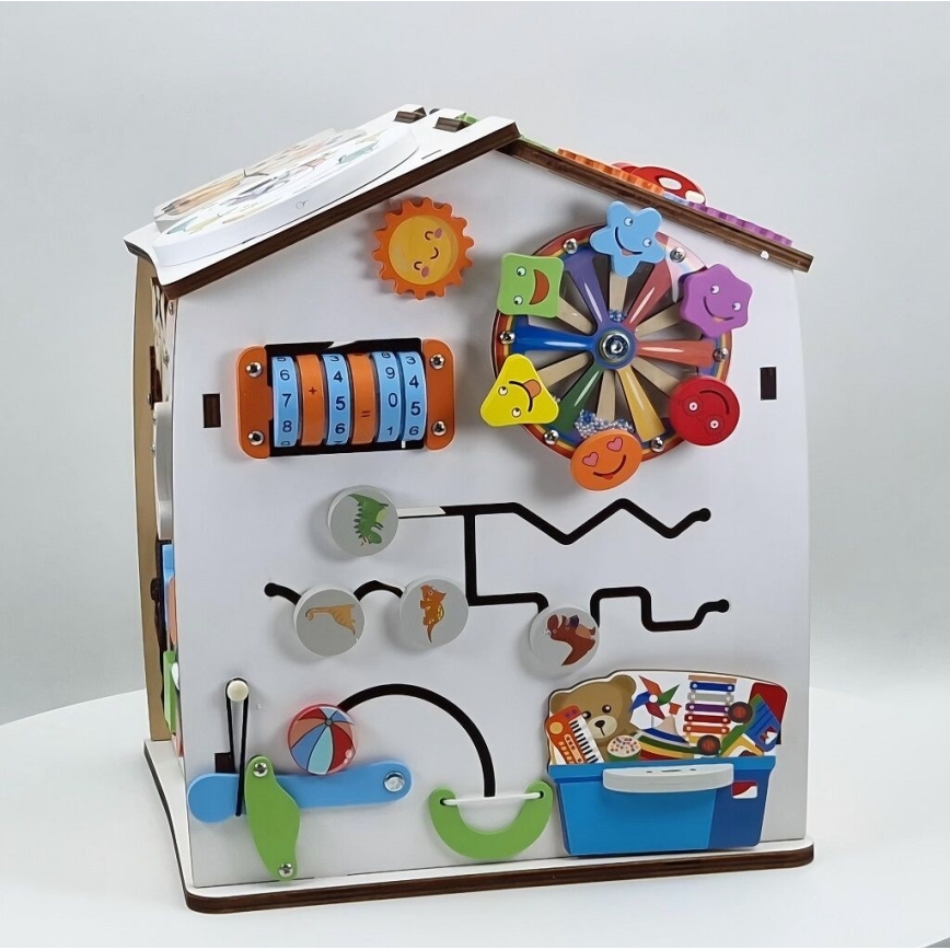 2Kids Toys - Beschäftigungsbrett Häuschen, weiß