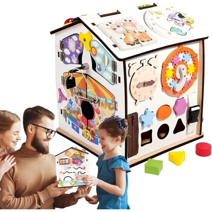 2Kids Toys - Beschäftigungsbrett Häuschen, weiß