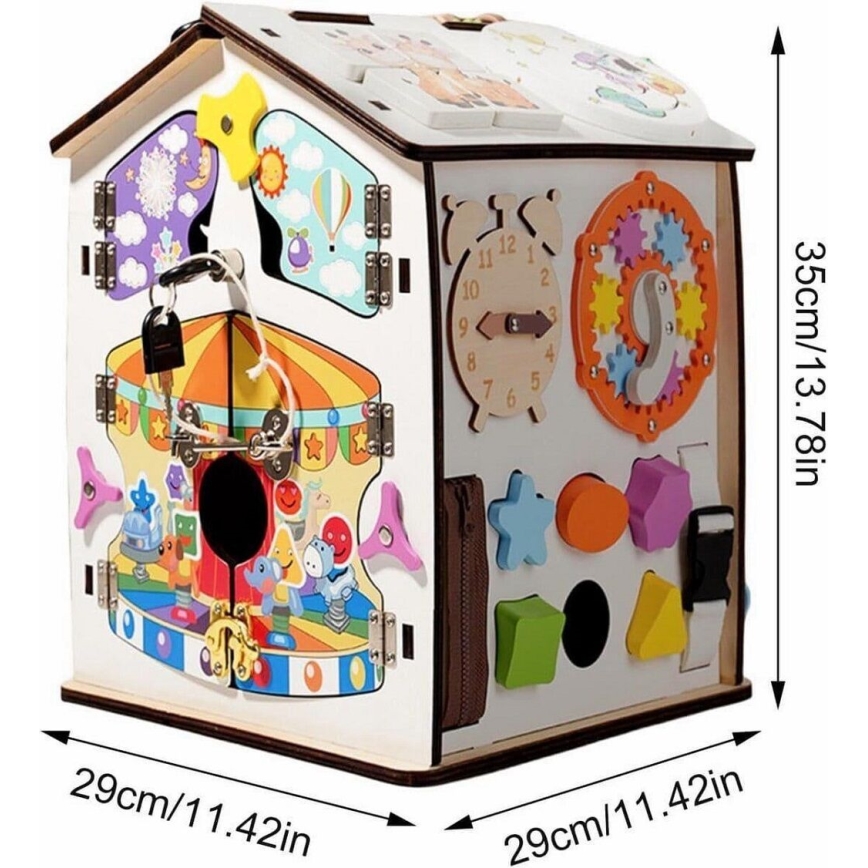 2Kids Toys - Beschäftigungsbrett Häuschen, weiß