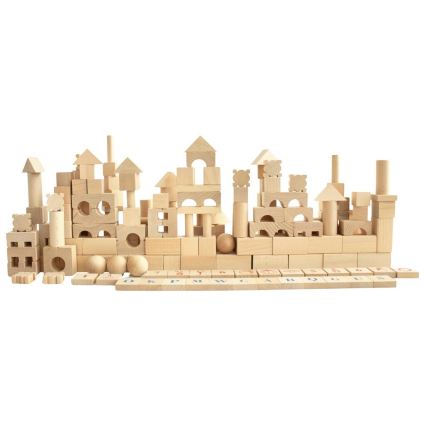 2Kids Toys - Blocs de construction en bois naturel, lot de 220 pièces