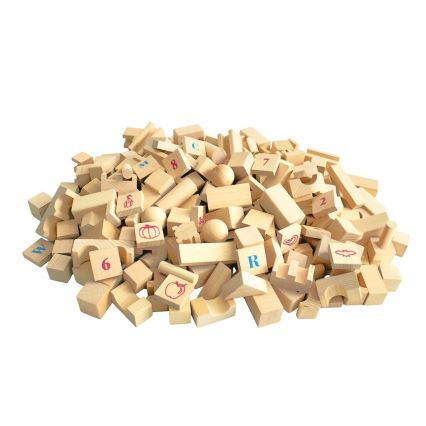 2Kids Toys - Blocs de construction en bois naturel, lot de 220 pièces