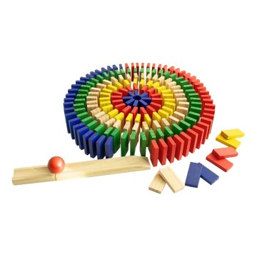 2Kids Toys - Buntes Holz-Domino, 400 Stück