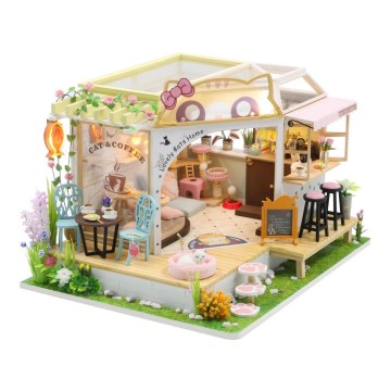 2Kids Toys - Casa dei bambini Cat cafè con giardino 2xAAA