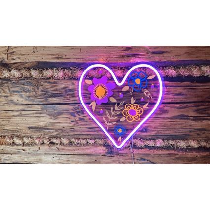 2Kids Toys - LED Decorazione murale al neon LED/5W/USB cuore
