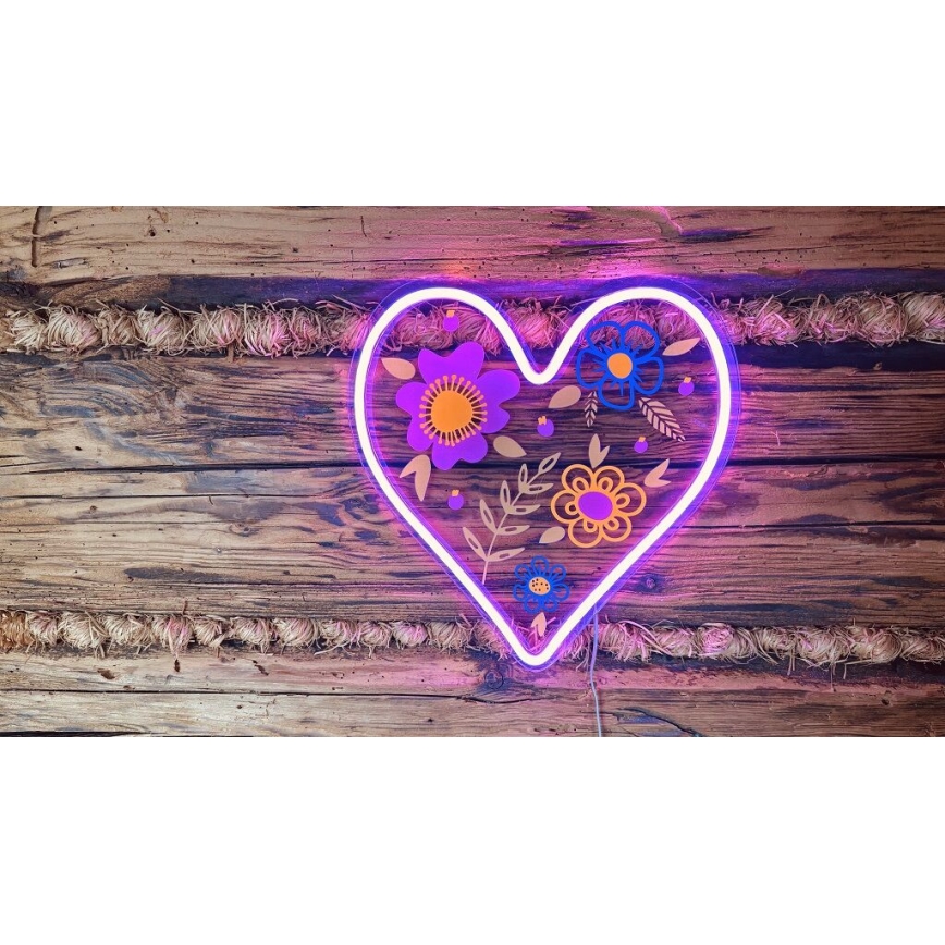 2Kids Toys - LED Decorazione murale al neon LED/5W/USB cuore