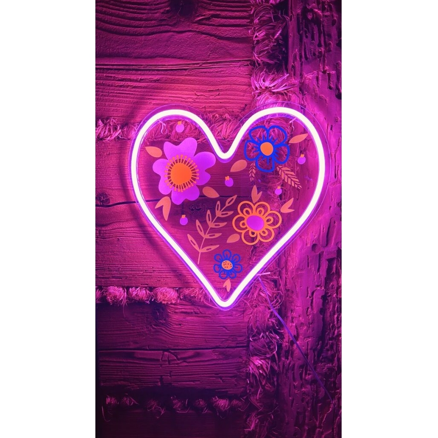 2Kids Toys - LED Decorazione murale al neon LED/5W/USB cuore