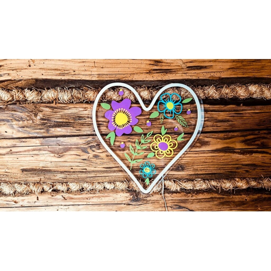 2Kids Toys - LED Decorazione murale al neon LED/5W/USB cuore
