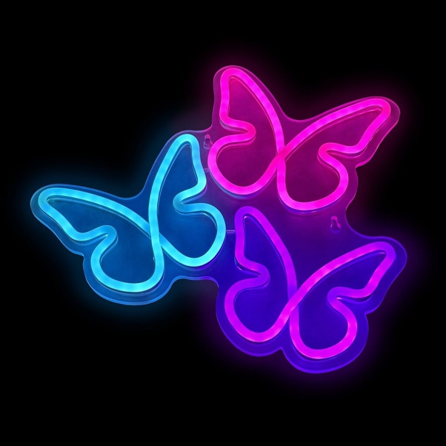 2Kids Toys - LED Decorazione murale al neon LED/5W/USB farfalle