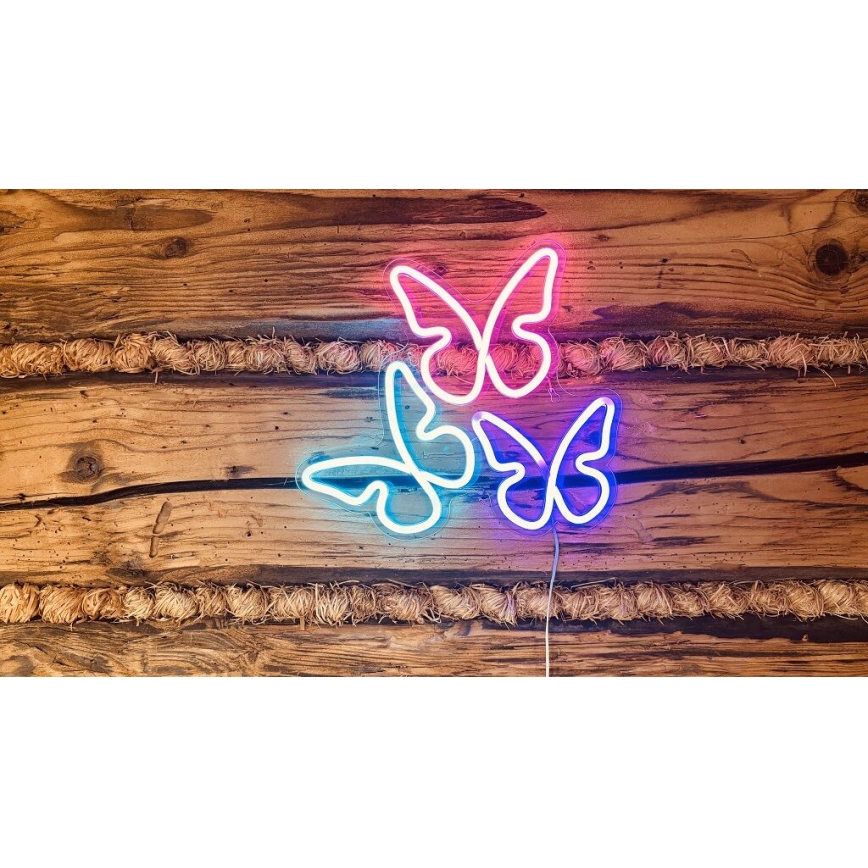 2Kids Toys - LED Decorazione murale al neon LED/5W/USB farfalle